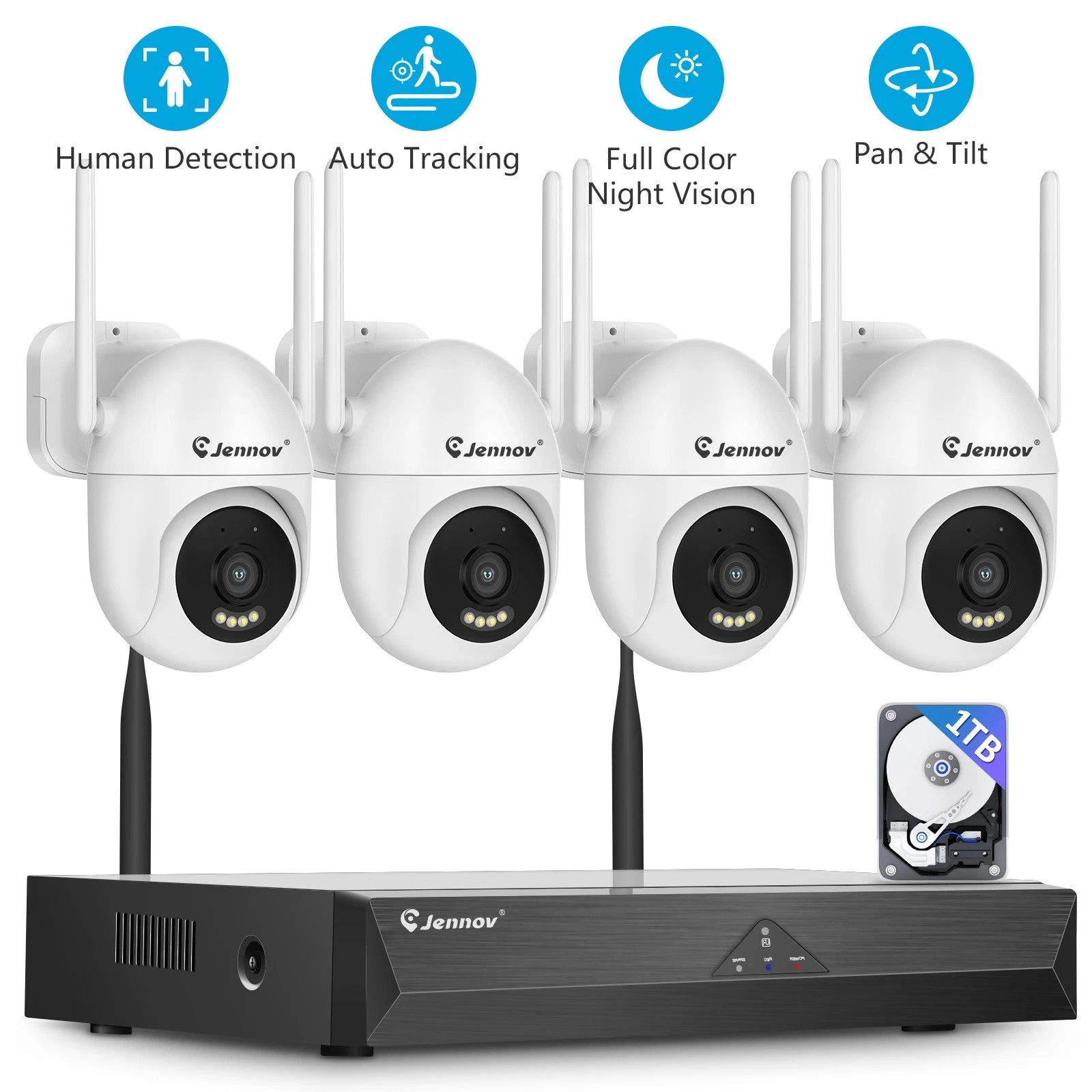 Jennov J series 5MP WIFI Wireless Security Camera System 10CH NVR Kit