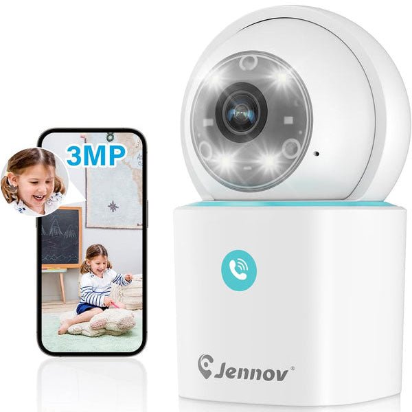 2K Indoor Cameras,360° Pan/Tilt Pet Dog Camera,2.4Ghz WiFi Camera Monitor for Baby - Jennov