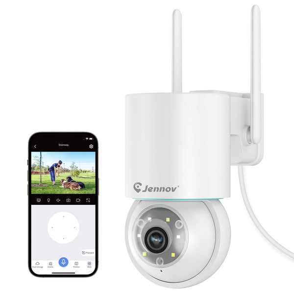 5GHz WiFi CCTV IP Outdoor Security Camera with Pan - Tilt 360° View, PIR Human Detection - Jennov