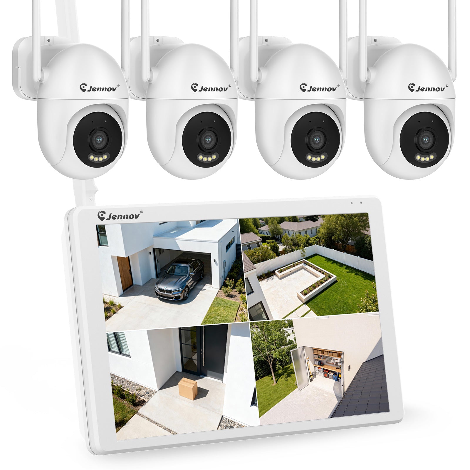 Jennov 5MP WIFI Wireless Security Camera System 10CH NVR Kit CCTV Buil