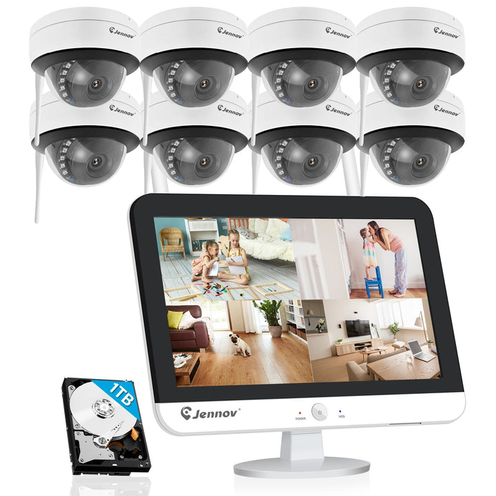 Auto Tracking Wireless Security Camera System 10x Mixed Zoom with 10" Monitor - Jennov