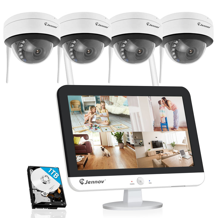 Auto Tracking Wireless Security Camera System 10x Mixed Zoom with 10" Monitor - Jennov