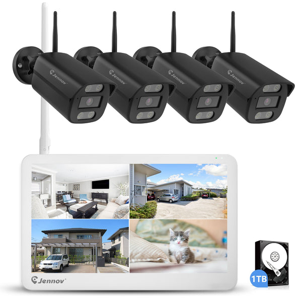 Auto Tracking Wireless Security Camera System Outdoor with Monitor, 10x Mixed Zoom - Jennov