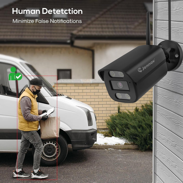 Auto Tracking Wireless Security Camera System Outdoor with Monitor, 10x Mixed Zoom - Jennov