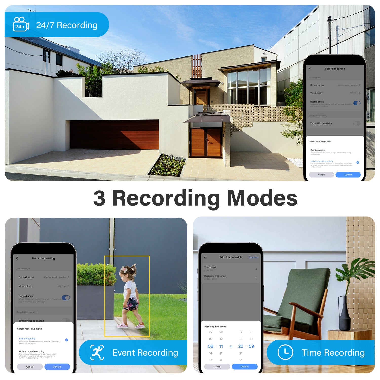 Human View Camera Outdoor WiFi Security Cameras System, AI Human Detected, Surveillance ...
