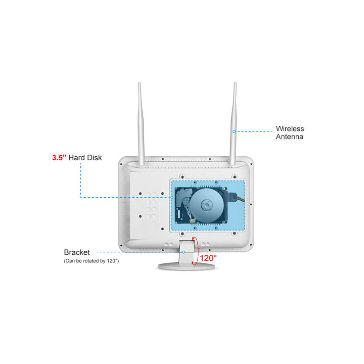 Jennov V16 WiFi Video Recorder with 12 inch Monitor - Jennov