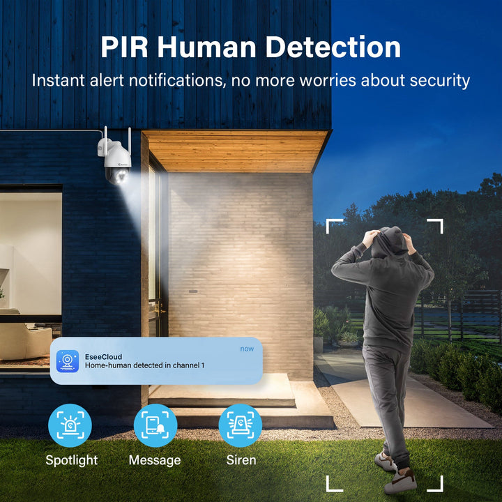 Outdoor WiFi Security Cameras System,AI Human Detected Camera, Surveillance NVR Kits - Jennov