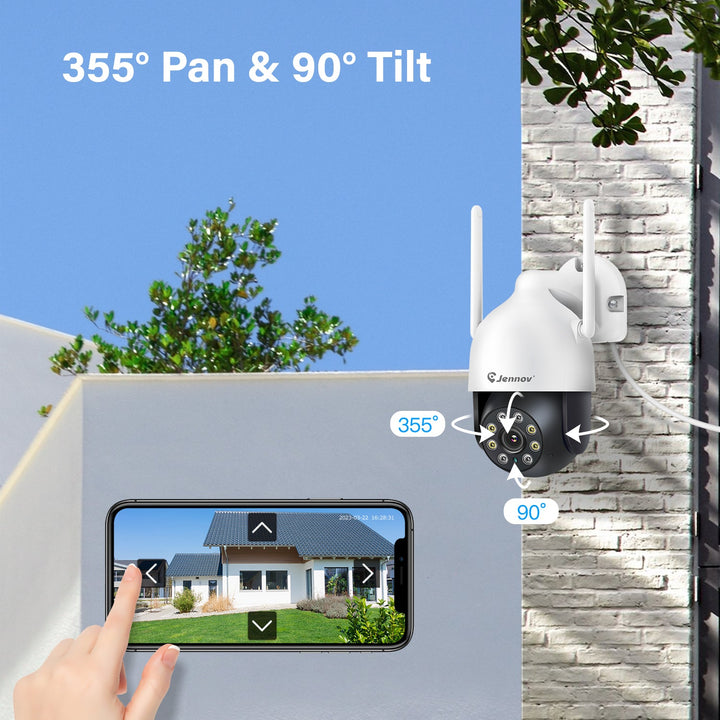 Outdoor WiFi Security Cameras System,AI Human Detected Camera, Surveillance NVR Kits - Jennov