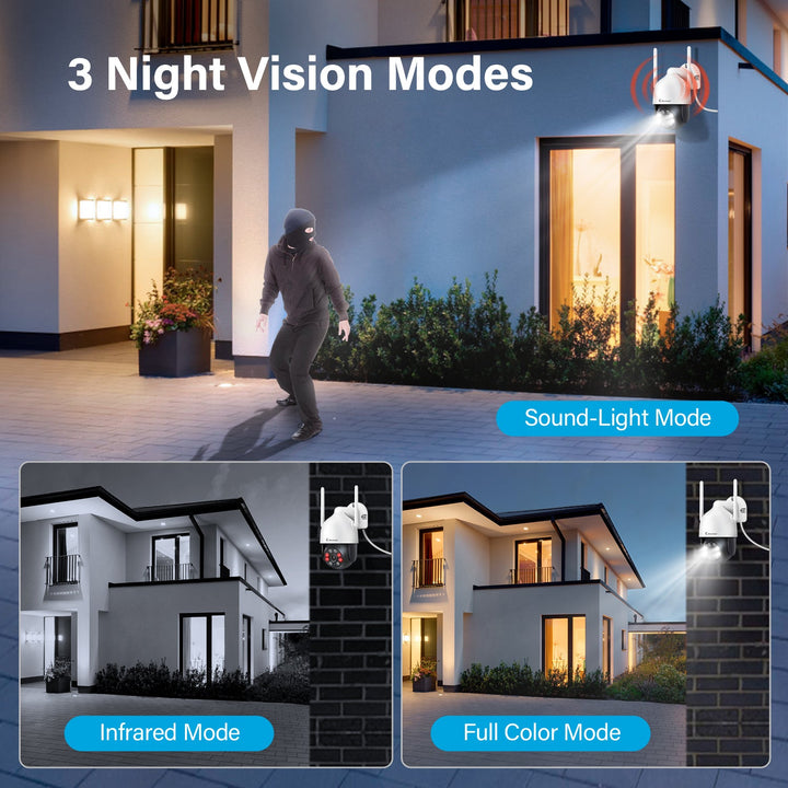 Outdoor WiFi Security Cameras System,AI Human Detected Camera, Surveillance NVR Kits - Jennov